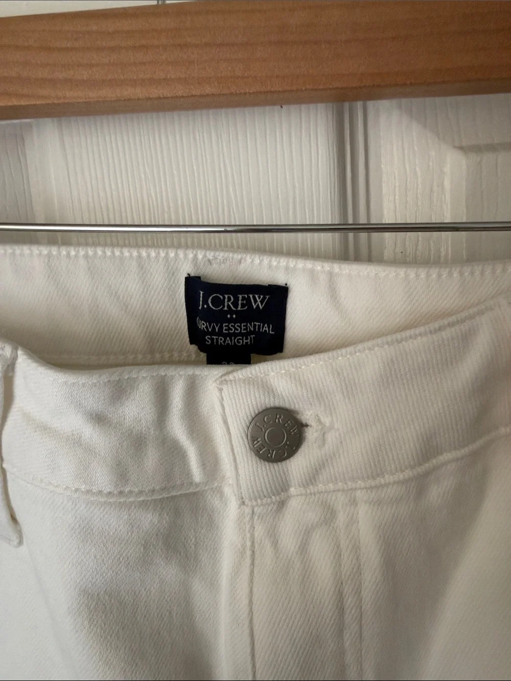 NWT J. Crew White Curvy Essential Straight High-Rise Jeans